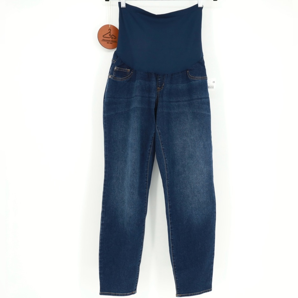 Motherhood Maternity Dark Wash Fit Over Belly Full Panel  Ankle Jeans Size‎ 2X